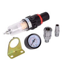 Car Air Compressor Filter 40 Micron Oil Water Separator Trap Tools Kit With Regulator Gauge 1/4" 130PSI Air Compressor Filter 2024 - buy cheap