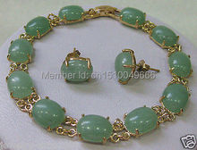Hot sale FREE SHIP>>>>>>Jewellery green STONE bracelet earring sets 2024 - buy cheap