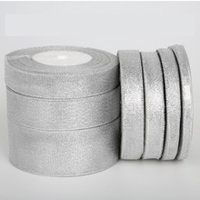 Size 7mm-38mm Choosing Glitter Silver Ribbons 25 Yards Metallic Luster Wedding Christmas Decoration Wedding Card Gift Wrapping 2024 - buy cheap