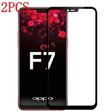 2 PCS Completa Tampa de Vidro Temperado Para Protetor de Tela película protetora Para OPPO OPPO F7 F7 vidro 2024 - compre barato