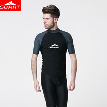 Мужская рубашка Rashguard с коротким рукавом, защита от ультрафиолетовых лучей, Мужская Плавание для серфинга, Триатлон, спортивная одежда UPF50 + Rashguard Top 2024 - купить недорого