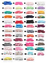 50pcs cotton wave dot Turban Twist bow Head Wrap Twisted Knot Soft Rabbit ears Headbands Headwrap unicorn horn hair band FD6521 2024 - buy cheap