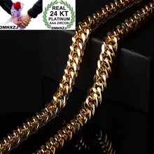 OMHXZJ-cadena ancha para hombre, collar de cadena de oro amarillo de 24kt, regalo de boda, moda europea, NA211 2024 - compra barato