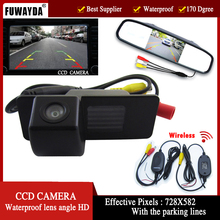 FUWAYDA CCD Sem Fio Câmera Retrovisor Do Carro para Opel Mokka Aveo Chevrolet Trailblazer Cadillas SRX CTS, com Espelho de 4.3 Polegadas Monitor de 2024 - compre barato