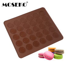 MOSEKO no-stick silicona Macaron pastel horno alfombrilla con moldes para hornear 30-cavidad bricolaje molde de hornear repostería herramientas 2024 - compra barato