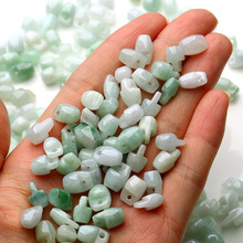 100 pcs Natural Grade A Aqua Jade Pendant Lucky DIY 10mm Bucket Loose Jadeite Bead 2024 - buy cheap