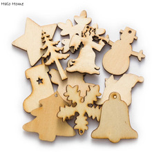 50pcs Christmas Wood Patch for Sewing Scrapbooking Clothing Gift Crafts Handwork Accessories Card Making DIY 18-25mm 2024 - buy cheap
