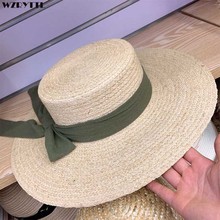 Women Raffia Hats Girl Elegant Ribbon bow Wide Brim Sun Hat Ladies Floppy Summer Straw Hat Kentucky Derby Visor Cap UV Beach Hat 2024 - buy cheap