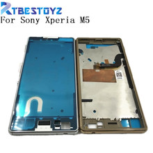 Frente quadro médio moldura placa chassis habitação para sony xperia m5 e5603 e5606 e5653 2024 - compre barato