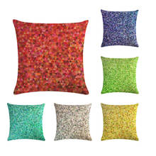 Modern Contracted Color Geometric Pattern Cushion Cover Linen Cotton Pillowcase 45x45cm/pc Chair/Sofa/Car Waist Pillow Covers 2024 - buy cheap