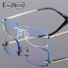 Titanium Eyeglasses Men Rimless Prescription Reading Myopia Photochromic Progressive Glasses Big Wide Spectacle with Color lens 2024 - buy cheap