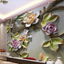 beibehang Custom Photo Wallpaper Mural 3D Flower Bird Embossed Wall Decorative Painting papel de parede wall papers home decor 2024 - buy cheap