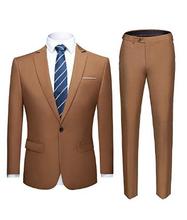 Men's suit single button slim 2 piece set men's casual formal wedding party / tuxedo jacket pants 2024 - buy cheap