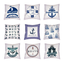 Fashion Marine Series Anchor Cushion Covers Navigation Square Pillows Decor Home Living Room Decoration White Throw Pillow Cases 2024 - buy cheap