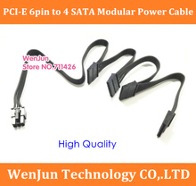 Высококачественный модульный кабель питания PCI-E PCIE 6pin папа 1 на 4 SATA/10 SATA 15pin для Corsair RM1000 RM850 RM750 2024 - купить недорого