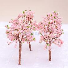 Model Tree Train Pink Flowers Set Scenery Landscape OO HO - 10PCS 2022 - buy cheap