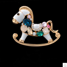 Colorful Animal crystal opals horse/cavalo brooch/Korean luxury  trendy elegant men accessories wholesale/broches/pins/bijoux 2024 - buy cheap