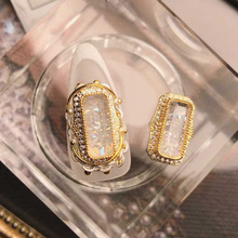 5pcs/lot Real Gold Crystal Sand Zircon Nail Art Rhinestone metal manicure nail accessories DIY Nail Decoration Nails charms 2024 - buy cheap