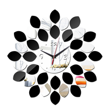 Tempo-limitado grande preto prata acrílico relógio de parede design moderno espelho de luxo relógio de quartzo relógios de cristal 3d 2024 - compre barato