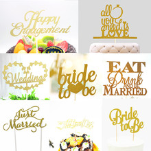 Glitter Bride to be Love Heart Wedding Cake Topper Mr Mrs Souvenirs Birthday Party Decoration Wrapper Baby Shower Centerpieces 2024 - buy cheap