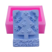 Molde de silicona 3D con diseño de árbol navideño, moldes de decoración de Chocolate, Fondant para pasteles 2024 - compra barato
