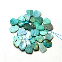 Pentágono natural azul amazonita, contas para fazer joias com buraco lateral, colar diy, pulseira 15 '', 18-20mm 2024 - compre barato