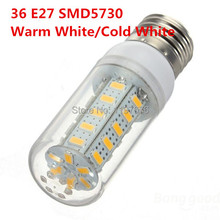 Fedex/DHL Free shipping 12W LED Corn Bulb AC220V LED Candle Bulb SMD5730 36leds Warm White/Cold White Corn Light with cover 2024 - buy cheap
