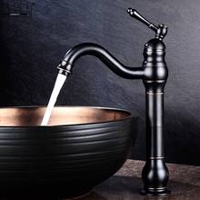 Tall Bathroom Sink Faucet Oil Rubble Bronze Water Mixer Crane Hot and Cold 360 Degree Rotating Basin Faucets ELF1409B 2024 - buy cheap