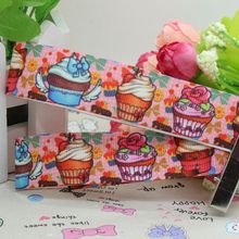 7/8'' Free shipping cupcake cartoon grosgrain ribbon hair bow diy party decoration wholesale OEM 22mm B193 2024 - купить недорого