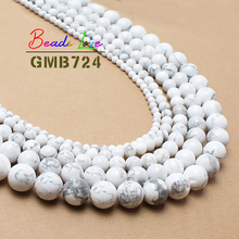4-12MM Natural White Howlite Turquoises Stone Round Loose Beads For Needlework Jewelry Making Diy Bracelet Necklace Wholesale 2024 - buy cheap