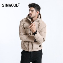 SIMWOOD 2019, Зимний новый мужской пуховик, с принтом, с капюшоном, пальто для мужчин, высокое качество, плюс размер, брендовая одежда, парка 180576 2024 - купить недорого