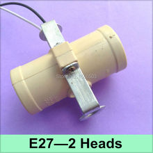 10X E27 2 Heads Lamp Bases Buld Light Adapter E27 Lamp Base Holder  Photography light Double E27 Bracket Socket 2024 - buy cheap