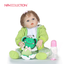 Npkcollection-boneca baby reborn, boneca realista de 57cm, corpo inteiro de silicone macio, 23 polegadas, para crianças, bebês reais 2024 - compre barato