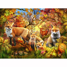 5D Diy Diamond Painting Full Round Drills New Arrivals Forest Foxes Handmad Mosaic Diamond Embroidery decorations Home Decor 2024 - buy cheap