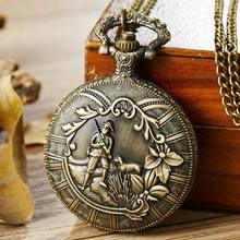 Vintage Hunter With a Dog Hunting Fullmetal Alchemist Quartz Pocket Watch Men Women Necklace Pendant Chain Steampunk Retro Clock 2024 - buy cheap