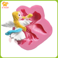 Форма для шоколада Elf силиконовая форма с изображением ангела с двойным сахаром, кружевная форма, форма для украшения торта, 6 цветов, силиконовая смола 2024 - купить недорого