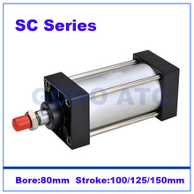 Standard pneumatic cylinders magnet 80mm bore 100/125/150mm stroke aluminum SC80-100/125/150 double acting air piston cylinder 2024 - buy cheap