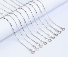 Real 100% 925 Sterling Silver Necklaces Slim Thin Snake Chains Necklace Women Body Box Chain Jewelry 2024 - buy cheap