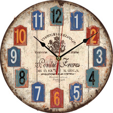 Wooden wall clock 30cm MDF MDF wall clock mute quartz clock living room wall clock 2024 - buy cheap