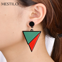 MESTILO Fashion Party Bijoux Brincos Geometric Big Triangle Acrylic Drop Earrings For Women Statement Long Resin Dangle Earrings 2024 - buy cheap