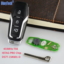 OkeyTech for Ford Mondeo Edge S-Max Galaxy 2014-2018 Smart Card Remote Car Key 433MHz With HITAG PRO Chip 3 Buttons Uncut Blade 2024 - buy cheap