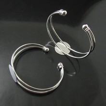 Free shipping !18mm silver plated Bracelet blank, Bracelet Base Jewelry making bezel setting 2024 - buy cheap