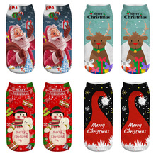 Calcetines invisibles de algodón con estampado de Papá Noel en 3d, calcetín de estilo Hip Hop Kawaii, para Navidad, Harajuku 2024 - compra barato