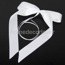 6Pcs 5Inch Wedding Ribbon Bows Pew End Bows Cars Chairs Door Decoration - White 2024 - buy cheap