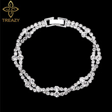 TREAZY Moda Strass Pulseiras de Cristal Para As Mulheres De Noiva Espumantes Pulseiras & Bangles 2018 Jóias de Casamento Aniversário 2024 - compre barato