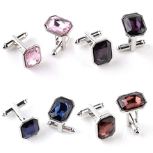 One Pair Male Cufflinks Fashion Wedding Party Ceremony High Quality Zircon Jewelry Shirts Accessories Square Crystal Cuff Links 2024 - buy cheap