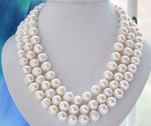 Длинный! Ожерелье из белого пресноводного жемчуга 10-11 мм, 140 см, бесплатная доставка 2024 - купить недорого
