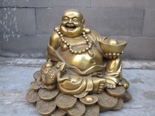 Ym 321 estátua de buda com risada e feliz, buda de cobre e alumínio estilo budismo 2024 - compre barato