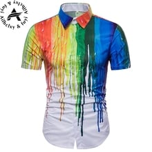 2018 Paint 3D printing Fashion Mens Short Sleeve Hawaiian Shirt Summer Casual Floral Shirts For Men 2024 - buy cheap