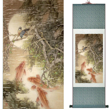 Pássaros e flores pintura de seda de rolagem pintura Chinesa tradicional pintura da arte de decoração para casa painting2019072014 2024 - compre barato